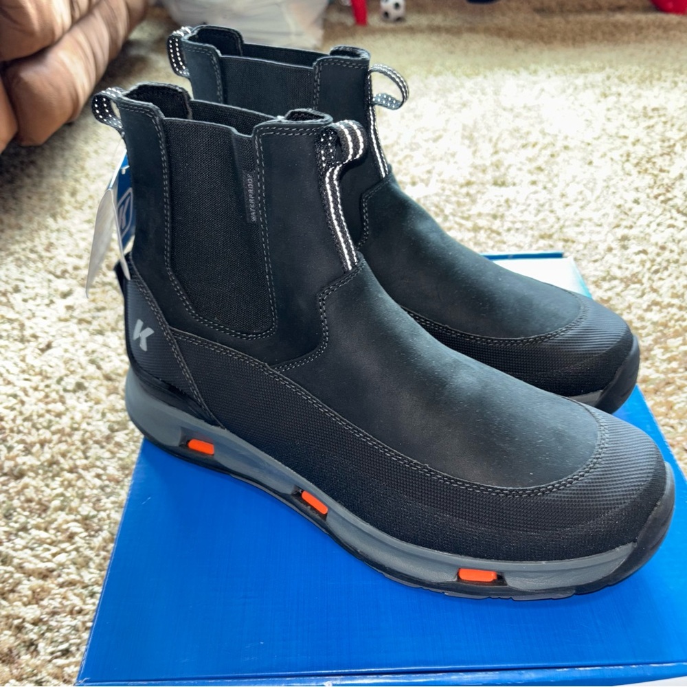 Korkers Men's Alpine Chelsea Outdoor Boots with TrailTrac Sole Black Size 12